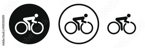 Set of Cycling icon collection with black background. Bike and bicycle racing sport symbol. Vector Illustration.