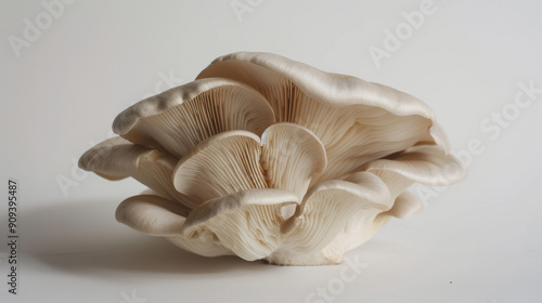 A whole oyster mushroom isolated on white