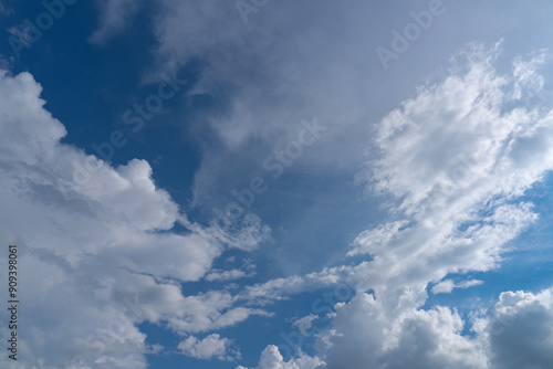 white fluffy clouds isolated on a black background