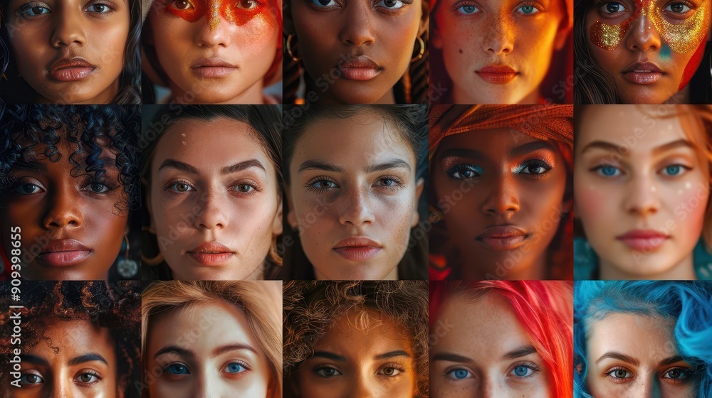 empowering collage of diverse womens faces various ages ethnicities and styles overlapping portraits create unity strength in numbers concept empowering collage of diverse womens faces various ages ethnicities and styles overlapping portraits create unity strength in numbers concept
