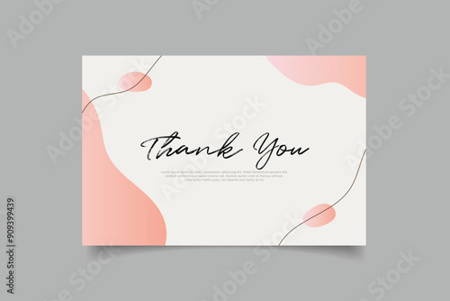 thank you card template design,with abstract background