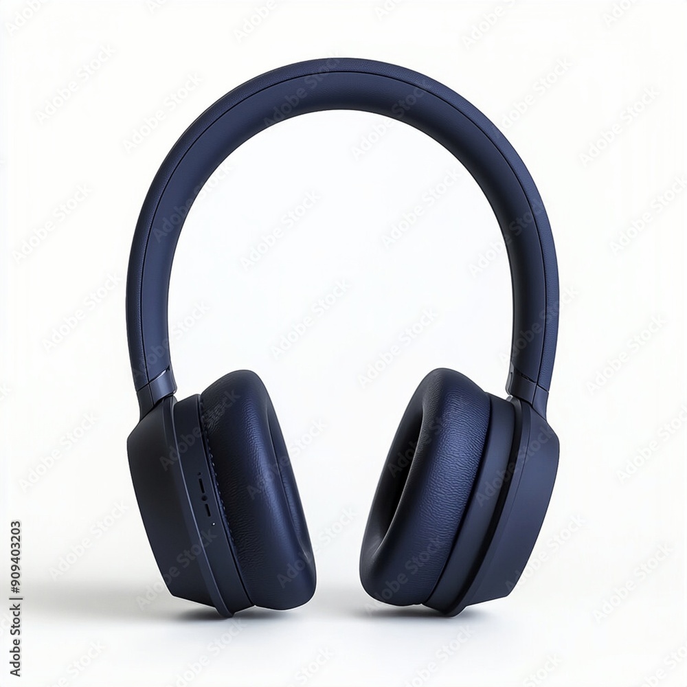 Navy Headphones with white background Navy Headphones with white background