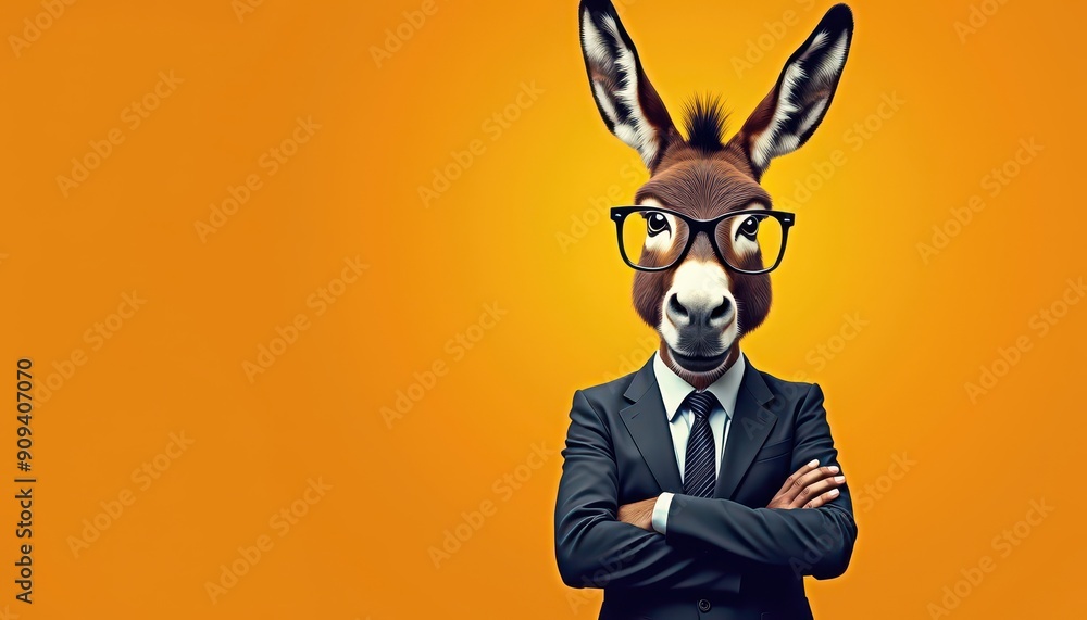 Donkey in Suit With Arms Crossed. Donkey in Suit With Arms Crossed.
