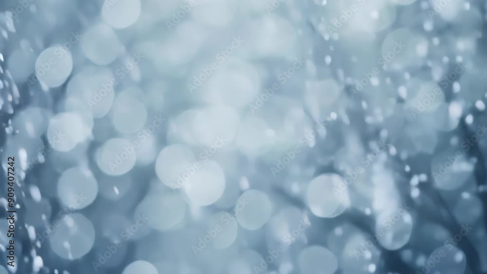 Telephoto close-up: Ethereal silver streaks converge in misty void. Tracks downward through falling snow particles. Bokeh intensifies, emphasizing dreaminess and tranquility. Telephoto close-up: Ethereal silver streaks converge in misty void. Tracks downward through falling snow particles. Bokeh intensifies, emphasizing dreaminess and tranquility.