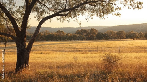 Golden Meadow with a Solitary Tree