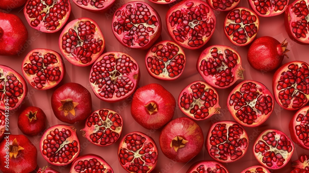 Seamless repetitive pattern background of pomegranate Seamless repetitive pattern background of pomegranate