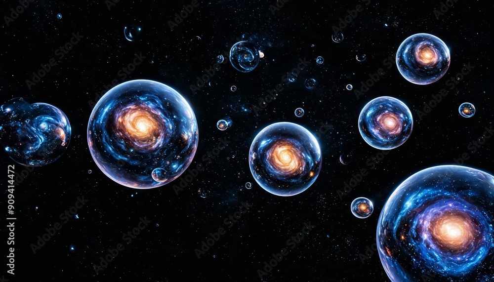 Fototapeta premium Multiverse Theory with Cosmic Bubbles
