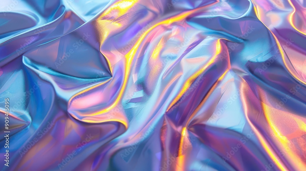 holographic abstract background shimmering blue foil texture undulating waves of pastel violet and yellow futuristic iridescent surface holographic abstract background shimmering blue foil texture undulating waves of pastel violet and yellow futuristic iridescent surface