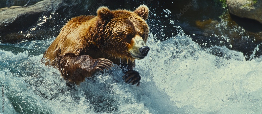 Grizzly Bear Emerging From Water Grizzly Bear Emerging From Water