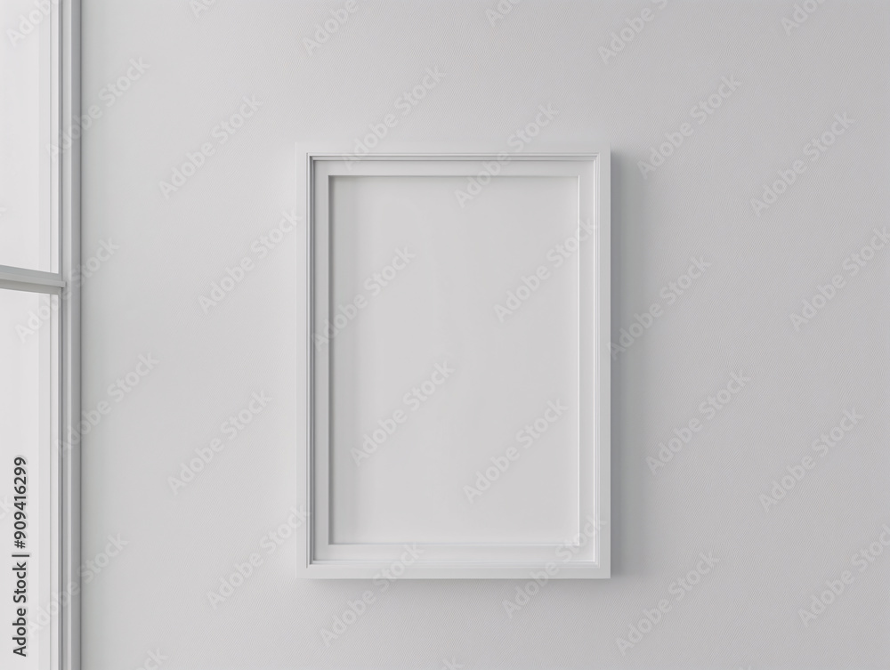White frame mockup for home art, minimalistic style, White frame mockup for home art, minimalistic style,