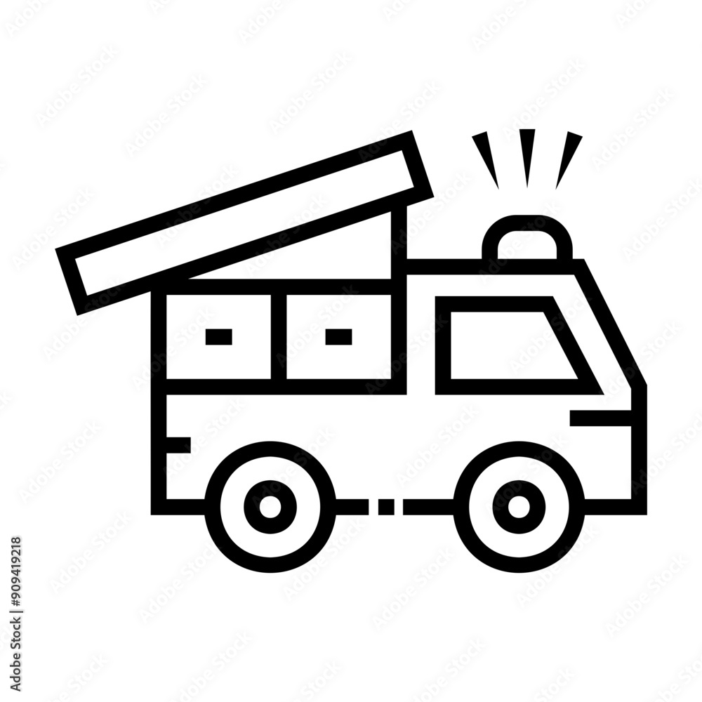fire engine Line Icon fire engine Line Icon