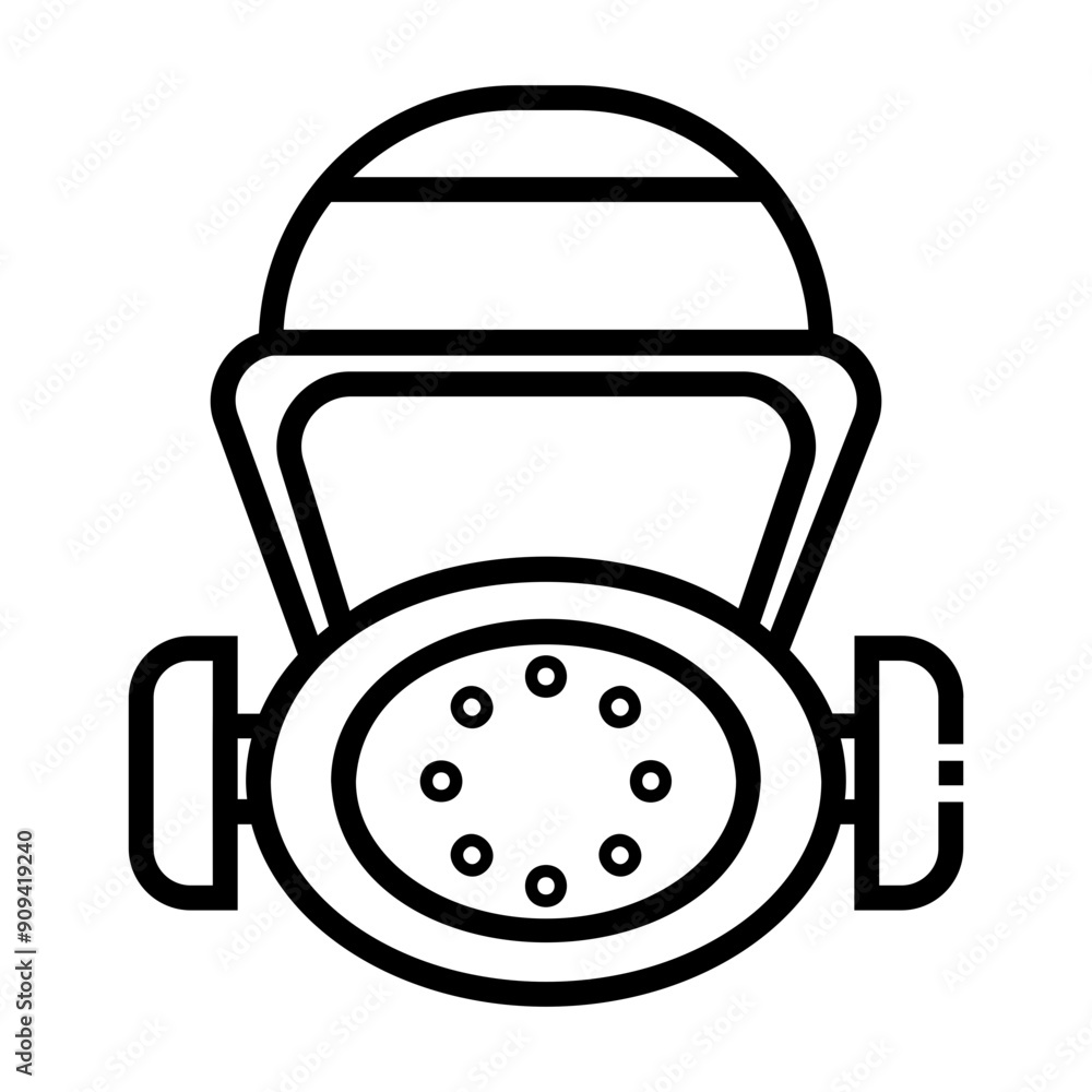 firefighter mask Line Icon firefighter mask Line Icon