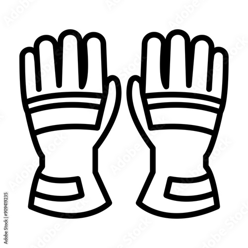 fire gloves Line Icon