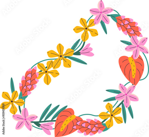 Hawaiian Tropical Floral Garland