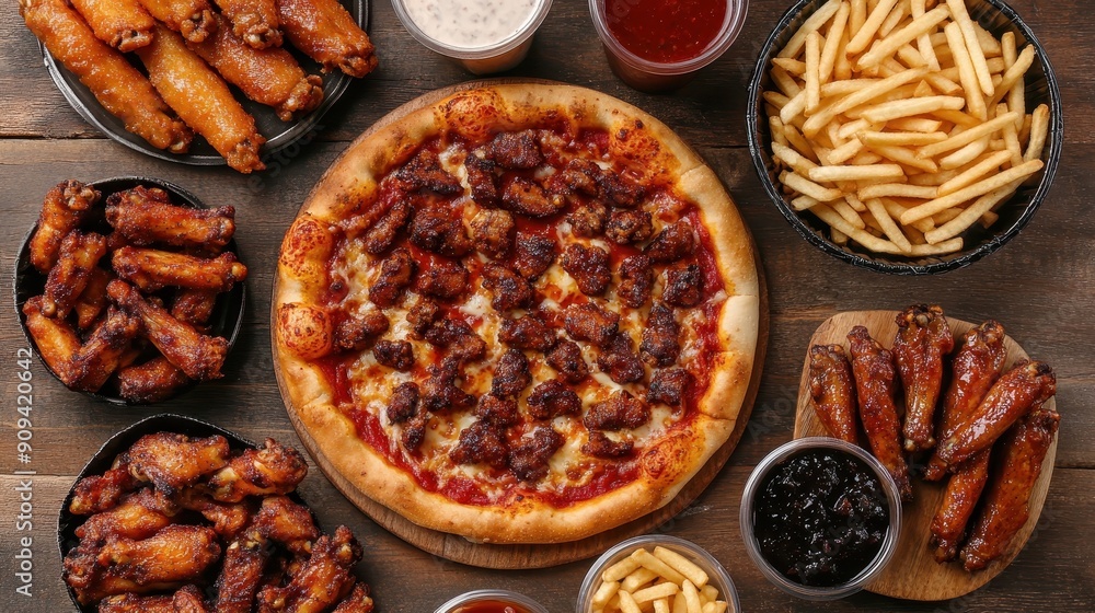 Assortment of Fast Food Items Assortment of Fast Food Items