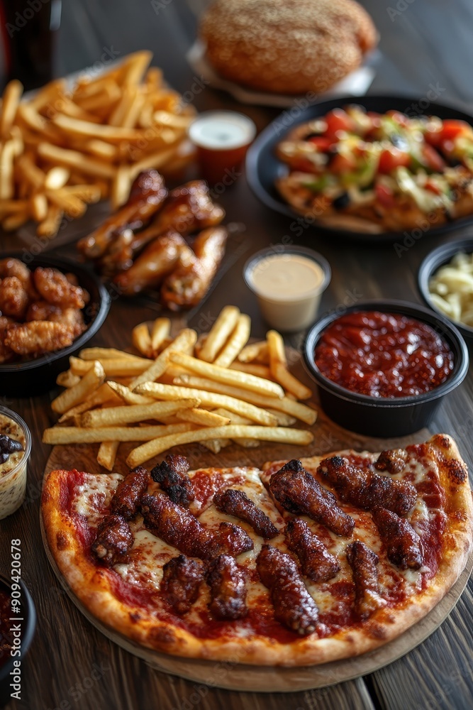 Assortment of Fast Food Items Assortment of Fast Food Items