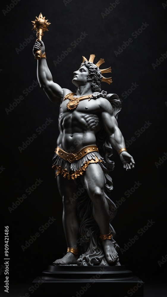 apollo statue on plain black background with copy space backdrop portrait apollo statue on plain black background with copy space backdrop portrait