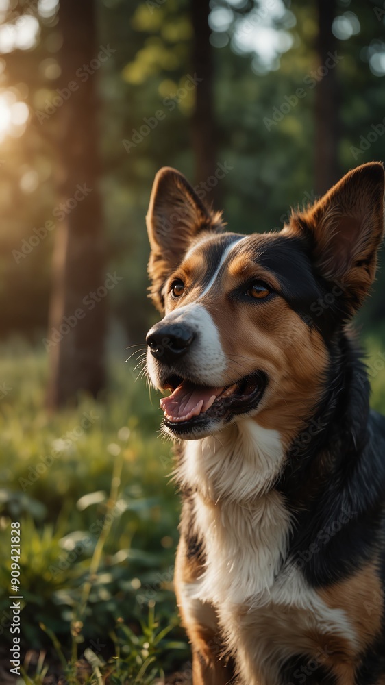 dog on nature scene background with copy space backdrop portrait dog on nature scene background with copy space backdrop portrait
