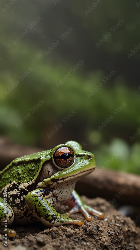 frog on nature scene background with copy space backdrop portrait frog on nature scene background with copy space backdrop portrait