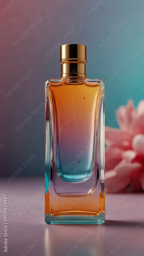 perfume bottle on plain colorful pastel background abstract ad concept copy space perfume bottle on plain colorful pastel background abstract ad concept copy space