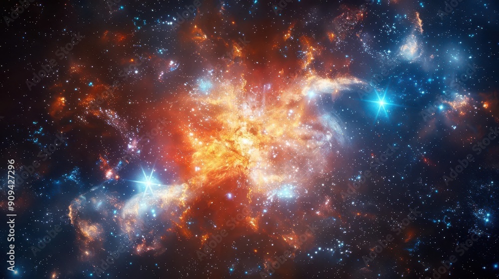 Render a mesmerizing view of hydrogen and helium in the galaxy, top view, visualizing the universes foundation, advanced tone, Tetradic color scheme, copy space for text, Render a mesmerizing view of hydrogen and helium in the galaxy, top view, visualizing the universes foundation, advanced tone, Tetradic color scheme, copy space for text,