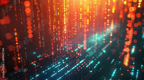 Abstract 3D financial market chart with data points and a glowing background with this inviting photo.