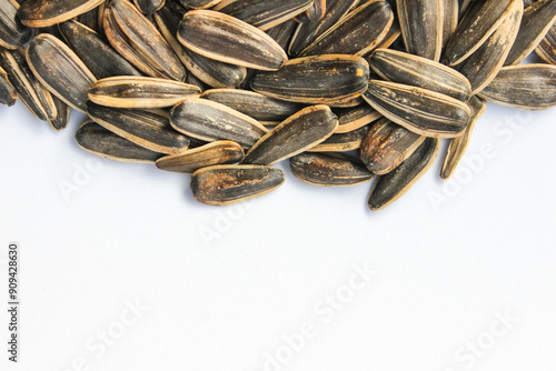 Fotografia Kwaci or Sunflower Seeds isolated on white background