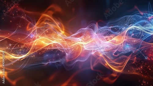 Obraz na płótnie Probability wave function, amplitude graph, subatomic particle dynamics, quantum mechanics, uhd, copy space for text, w salonie