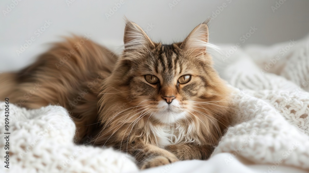 regal brown cat portrait luxurious fur texture piercing eyes elegant pose on pure white backdrop regal brown cat portrait luxurious fur texture piercing eyes elegant pose on pure white backdrop