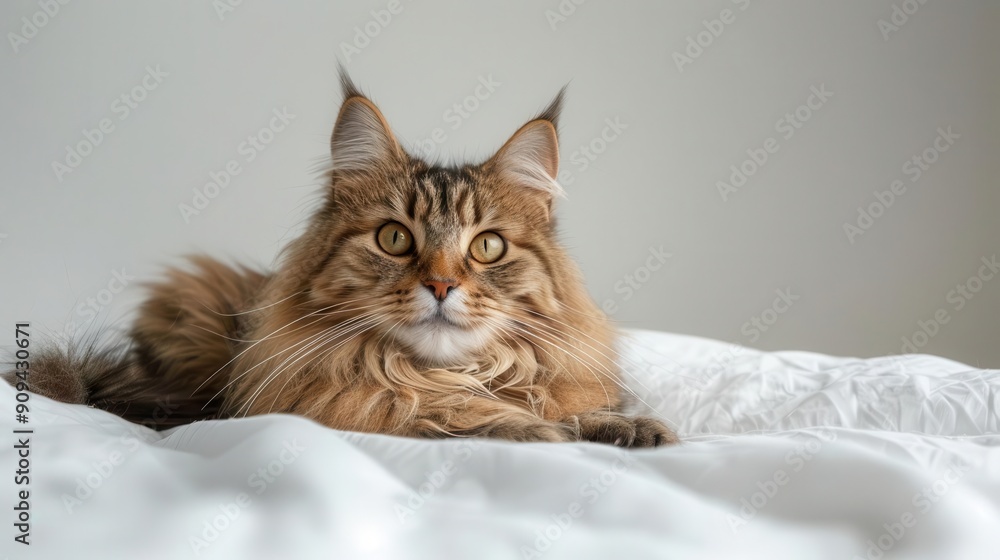 regal brown cat portrait luxurious fur texture piercing eyes elegant pose on pure white backdrop regal brown cat portrait luxurious fur texture piercing eyes elegant pose on pure white backdrop