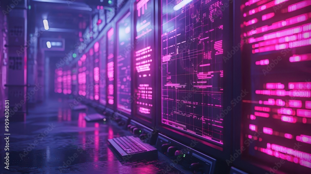 retro computer screen displaying vibrant purple 80sinspired graphics vhs glitch effects and neon grids create a nostalgic cyberpunk aesthetic synthwave visuals evoke the spirit of retrofuturism retro computer screen displaying vibrant purple 80sinspired graphics vhs glitch effects and neon grids create a nostalgic cyberpunk aesthetic synthwave visuals evoke the spirit of retrofuturism