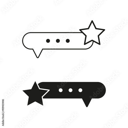 Rating chat bubbles. Star message icon. Customer feedback. Vector symbol.