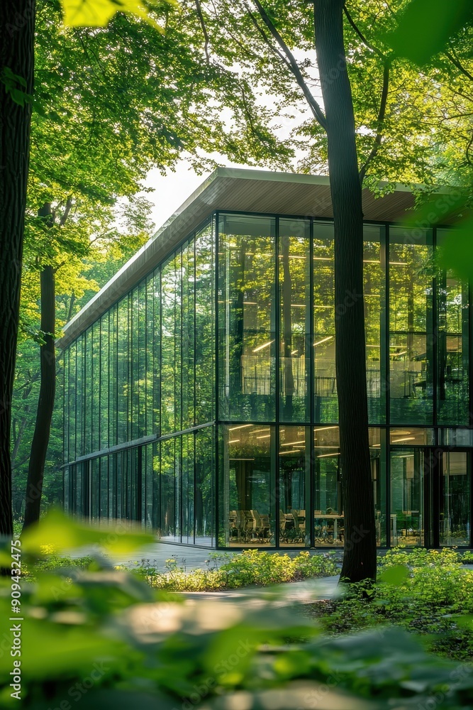 Fototapeta premium Ecofriendly glass office