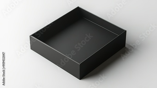 Empty Black Square Box on a White Background