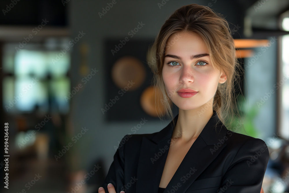 Confident female manager in a smart business suit. Confident female manager in a smart business suit.