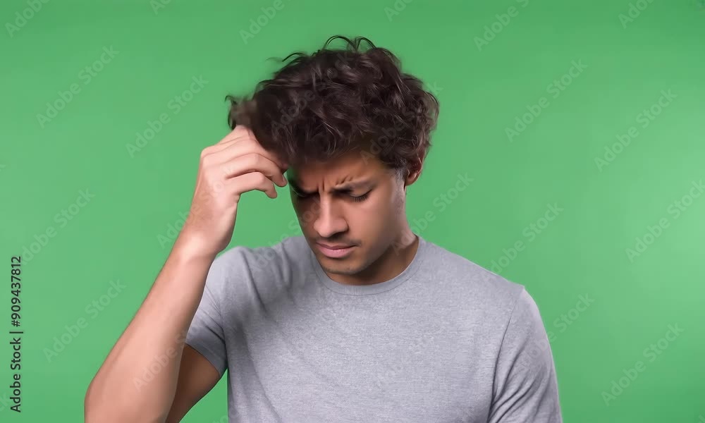 Tired Man Yawning Against green screen background with Ai generated.
Tired Man Yawning Against green screen background with Ai generated.