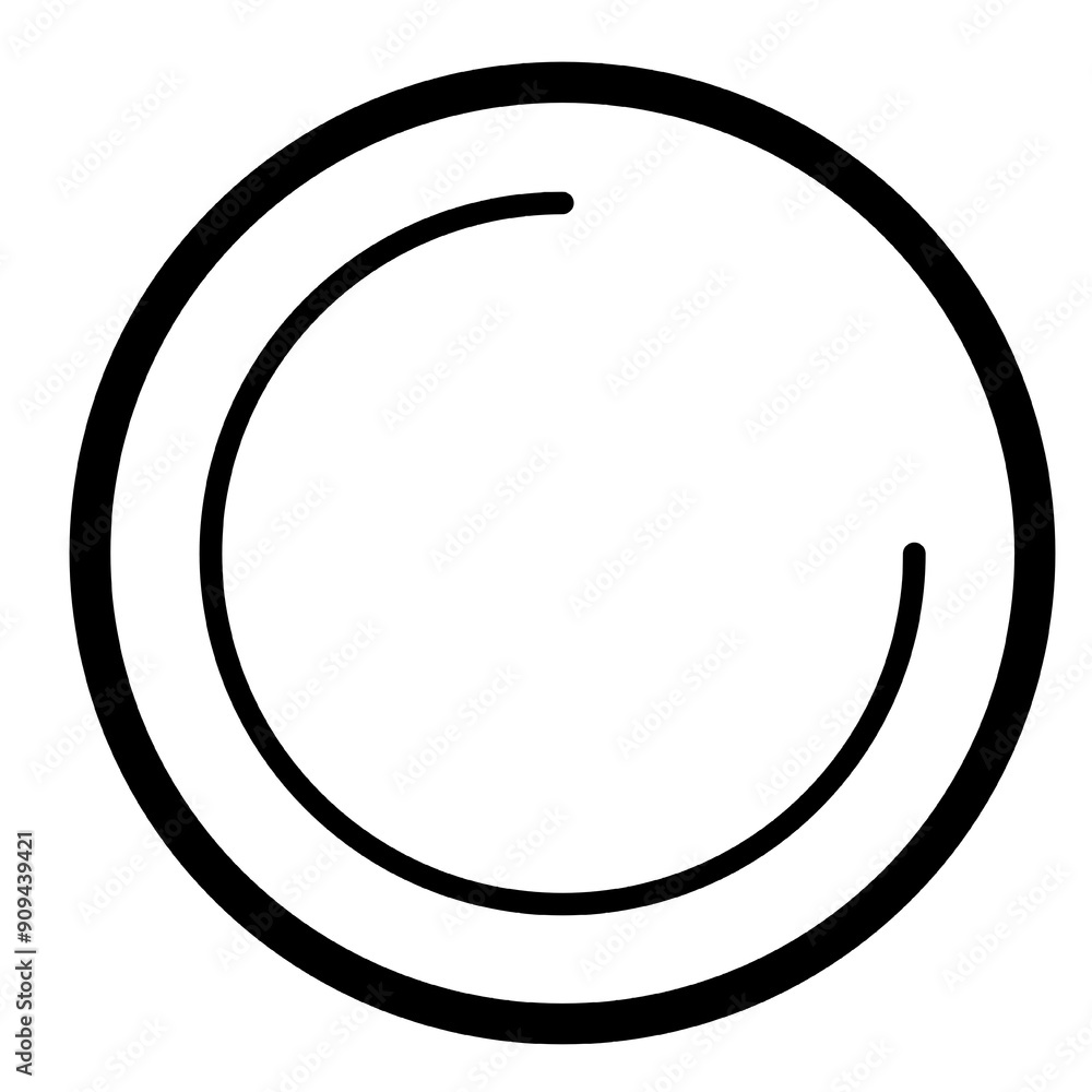 Plate with minimalist vector line art Plate with minimalist vector line art