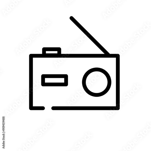 radio with minimalist vector line art