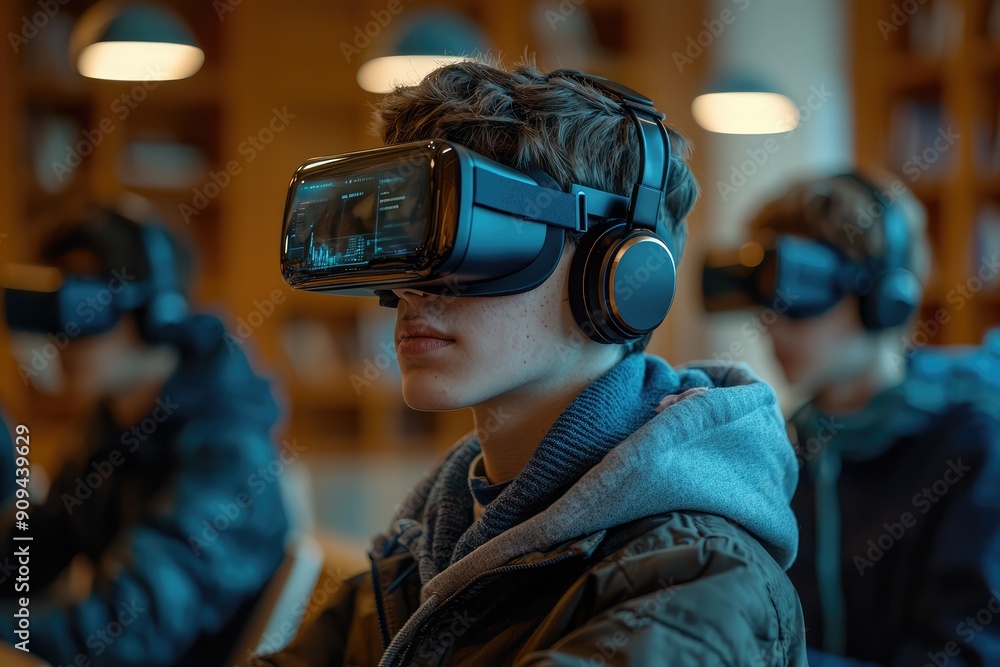 A modern technology, students use VR for learning in school A modern technology, students use VR for learning in school
