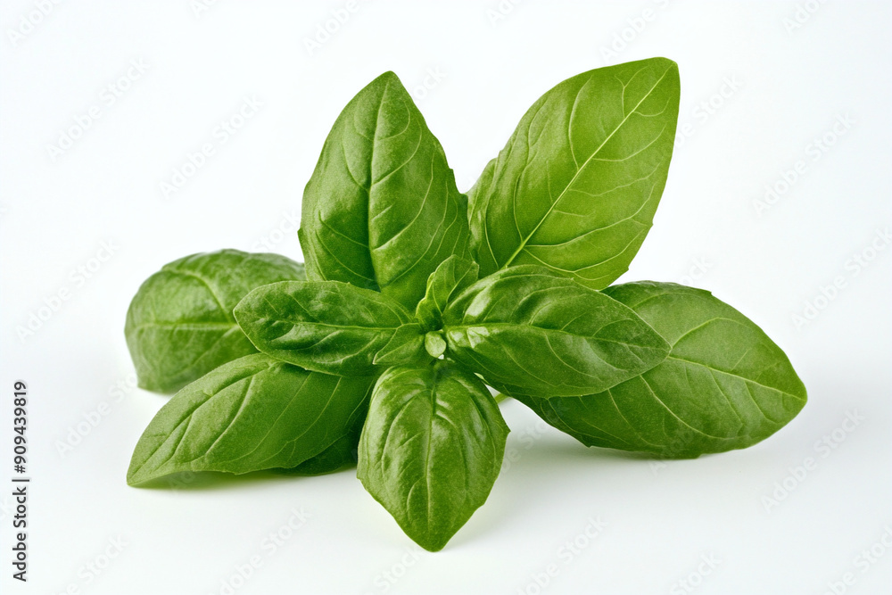 Fresh Basil on a White Background Fresh Basil on a White Background