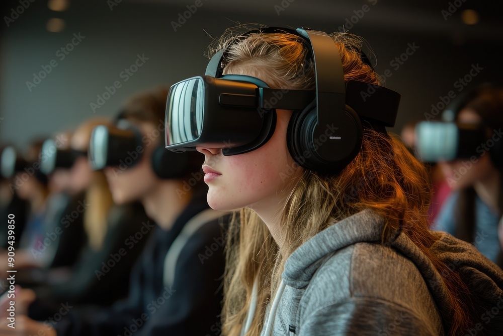 A modern technology, students use VR for learning in school A modern technology, students use VR for learning in school