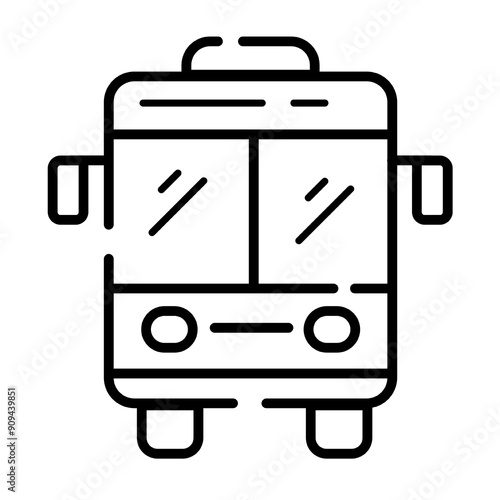 School bus with minimalist vector line art