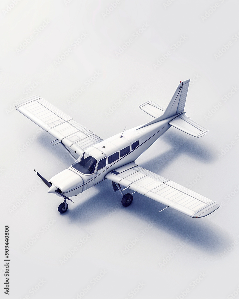 Isometric view of 3d icon of Cessna Airplane Isometric view of 3d icon of Cessna Airplane