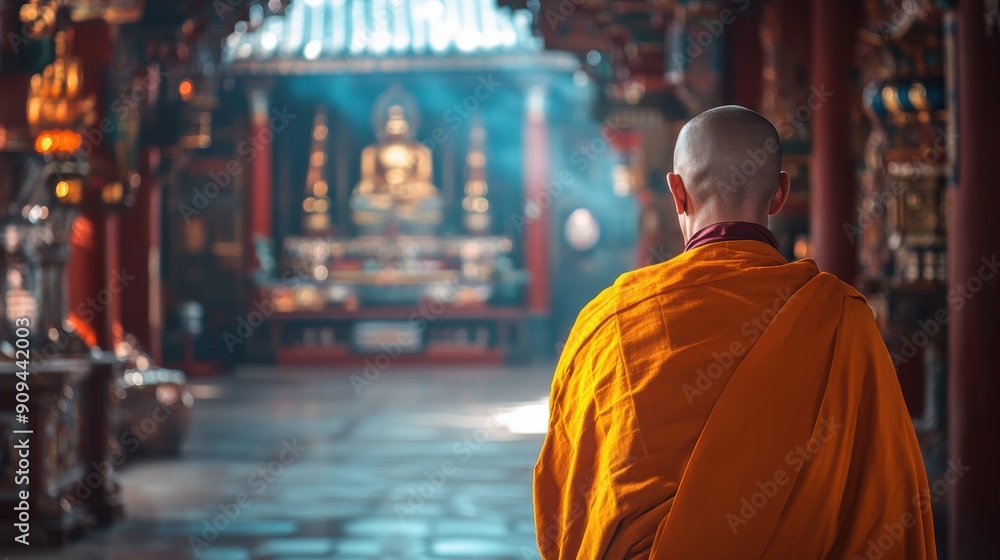 Obraz premium Tibetan monk in monastery