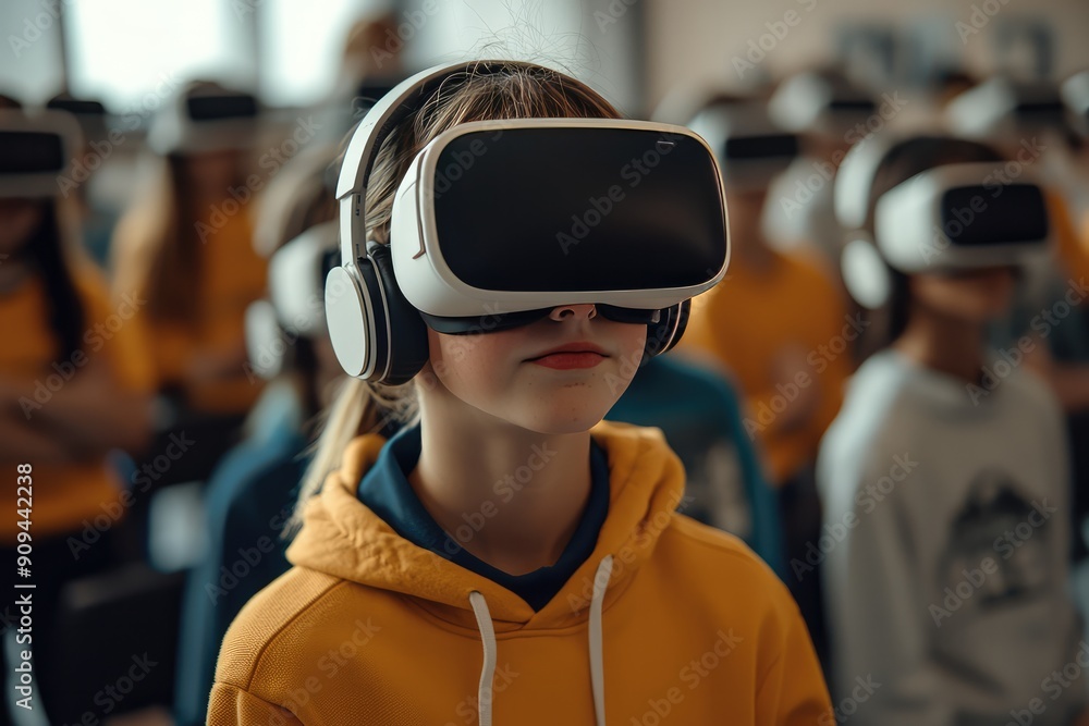 A modern technology, students use VR for learning in school A modern technology, students use VR for learning in school