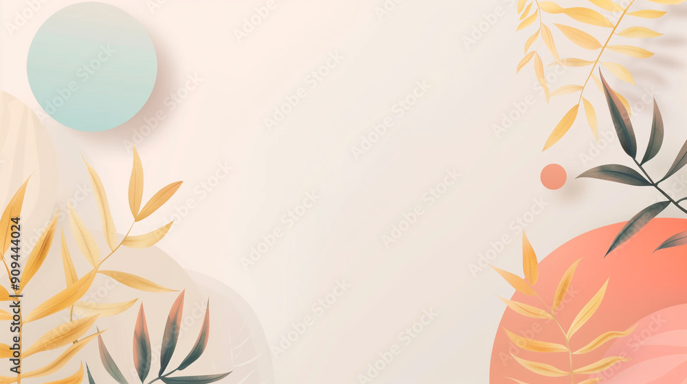 Minimalist background with plants Minimalist background with plants