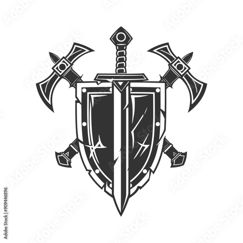 Fighter Illustration Clip Art Design Shape Logo. Symbol of Class Silhouette Icon Vector.