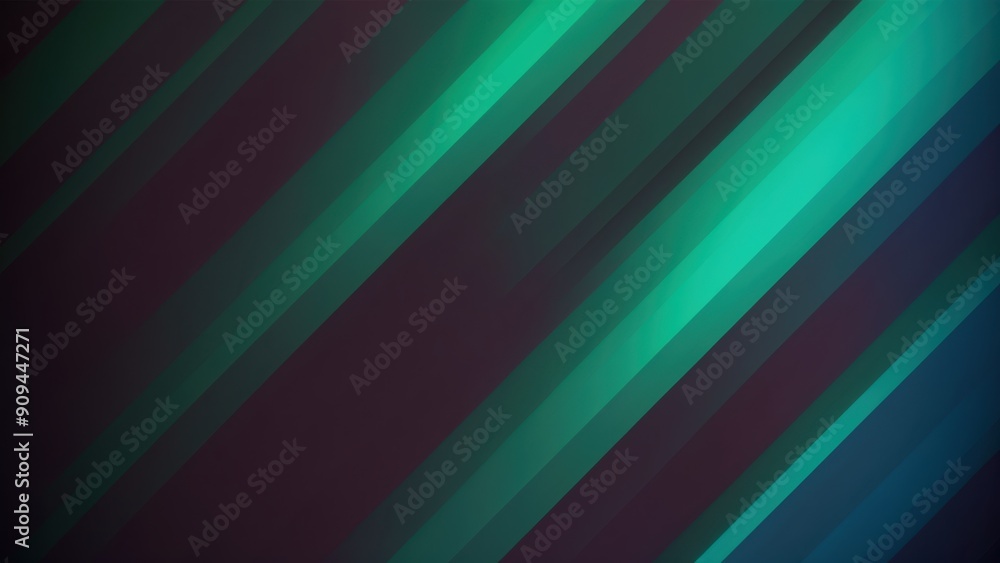 Obraz premium Vibrant diagonal blue green abstract stripes pattern