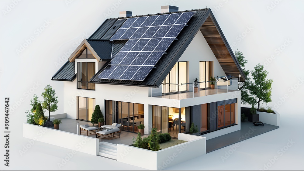 Modern Solar-Powered House with Contemporary Design Modern Solar-Powered House with Contemporary Design