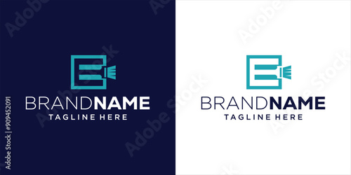 Creative Abstract Letter E Paint Brush Logo Design, Design Inspiration, Illustration, Vector